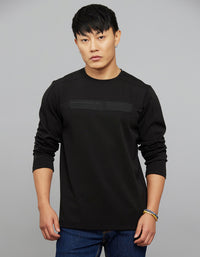 Black Full Sleeves Round Neck Tee