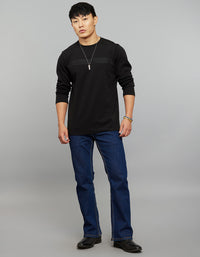 Black Full Sleeves Round Neck Tee