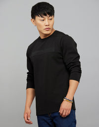 Black Full Sleeves Round Neck Tee