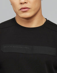 Black Full Sleeves Round Neck Tee
