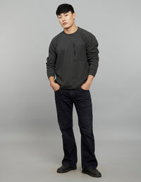 Dark Grey Round Neck Full Sleeves Sweat Shirt