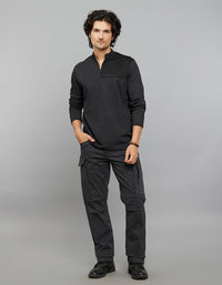 Charcoal Half Sleeves Round Neck Tee