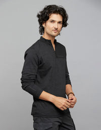 Charcoal Half Sleeves Round Neck Tee