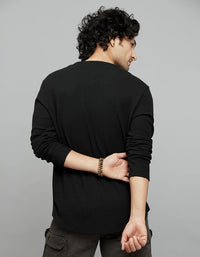 Black Full Sleeves Round Neck Tee