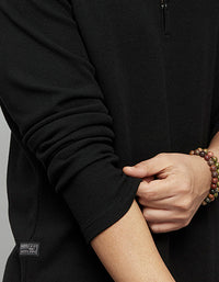 Black Full Sleeves Round Neck Tee