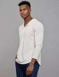 White Full Sleeves Round Neck Tee