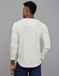 White Full Sleeves Round Neck Tee