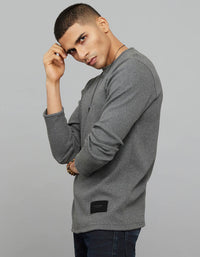 Dark Grey Round Neck Full Sleeves Sweat Shirt