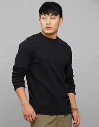 Black Round Neck Full Sleeves Sweat Shirt