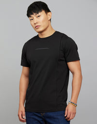Black Half Sleeves Round Neck Tee