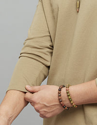 Khaki Full Sleeves Round Neck Tee