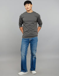 Dark Grey Full Sleeves Round Neck Tee