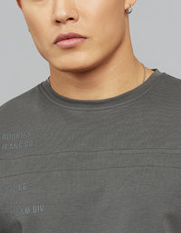 Dark Grey Full Sleeves Round Neck Tee