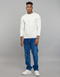 White Full Sleeves Round Neck Tee