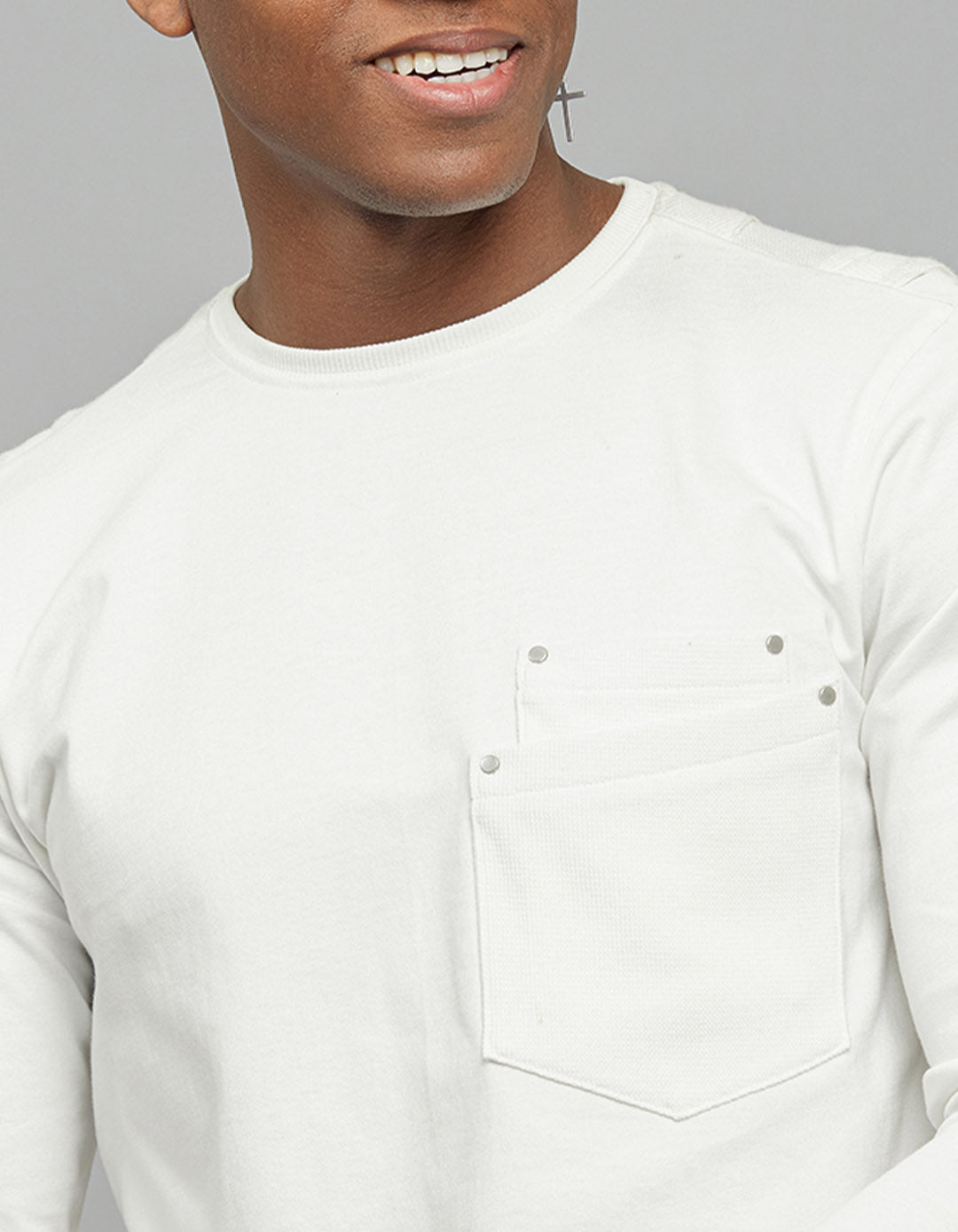 White Full Sleeves Round Neck Tee – ROOKIES