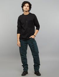 Black Full Sleeves Round Neck Tee