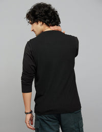 Black Full Sleeves Round Neck Tee
