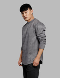 Dk Grey Full Sleeves Round Neck Tee