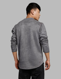 Dk Grey Full Sleeves Round Neck Tee