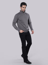 Anthra Grey High Neck Sweatshirt