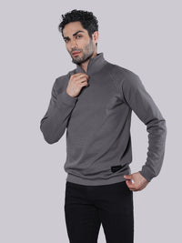 Anthra Grey High Neck Sweatshirt
