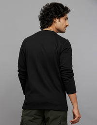 Black Full Sleeves Round Neck Tee
