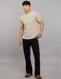 Stone Half Sleeves Round Neck Tee