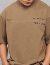 Bean Half Sleeves Round Neck Oversized Tee