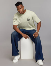 Mint Green Half Sleeves Round Neck Oversized Tee