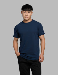 Navy Half Sleeves Round Neck Tee