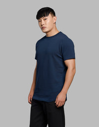 Navy Half Sleeves Round Neck Tee