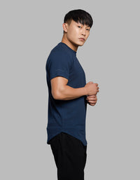 Navy Half Sleeves Round Neck Tee