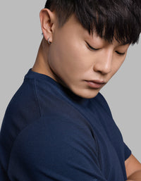 Navy Half Sleeves Round Neck Tee