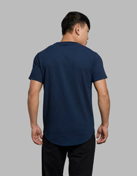 Navy Half Sleeves Round Neck Tee