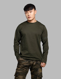 Dk Olive Full Sleeves Round Neck Tee