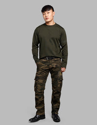 Dk Olive Full Sleeves Round Neck Tee