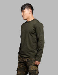Dk Olive Full Sleeves Round Neck Tee