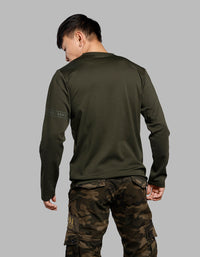 Dk Olive Full Sleeves Round Neck Tee