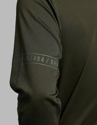 Dk Olive Full Sleeves Round Neck Tee