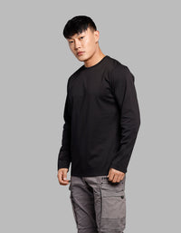 Black Full Sleeves Round Neck Tee