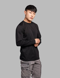 Black Full Sleeves Round Neck Tee