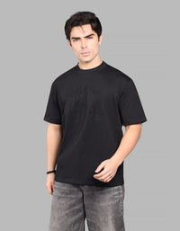 Black Half Sleeve Oversize Tee