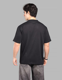 Black Half Sleeve Oversize Tee