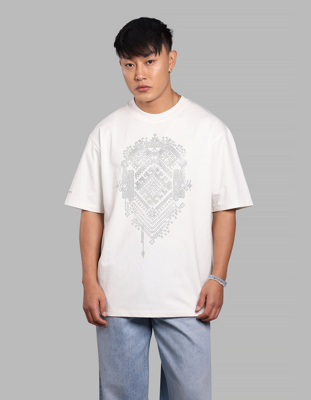 White Half Sleeve Oversize Tee
