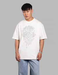 White Half Sleeve Oversize Tee