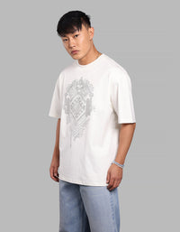 White Half Sleeve Oversize Tee