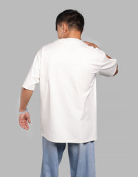 White Half Sleeve Oversize Tee