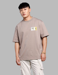 Sand Half Sleeves Oversize Tee