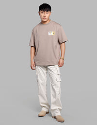 Sand Half Sleeves Oversize Tee