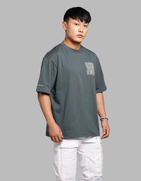 Green Half Sleeves Oversize Tee